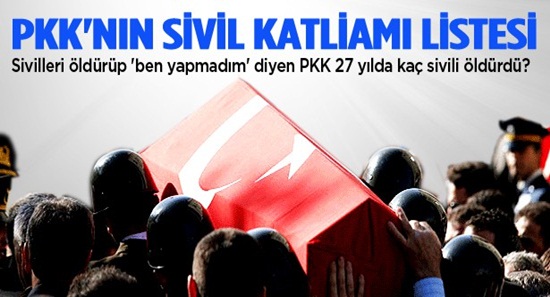 PKK'nın sivil katliam listesi