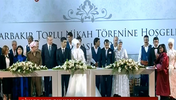 Erdoğan ve Barzani nikah şahidi oldu