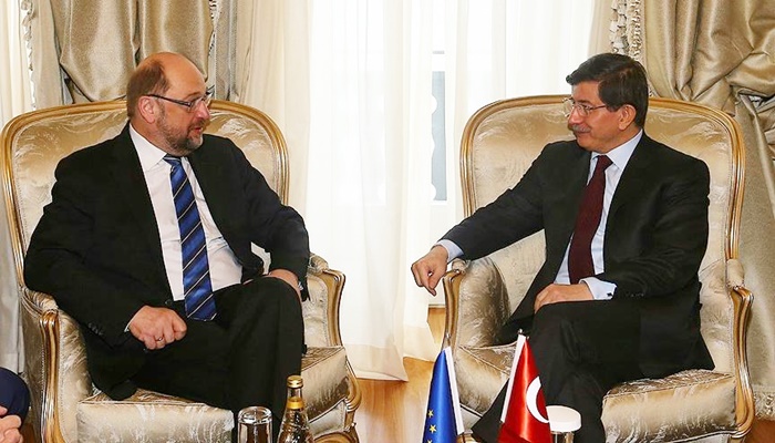 Başbakan Davutoğlu AP Başkanı Schulz ile görüştü