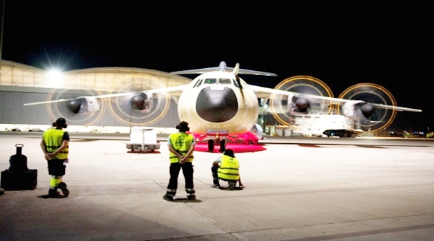 Türkiye'nin ilk A400M uçağı, motor çalıştırdı