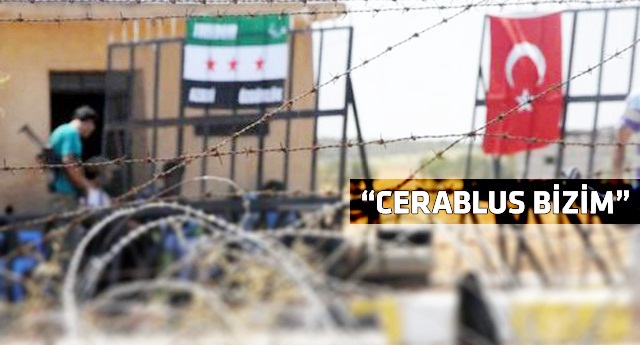 Cerablus Sınır kapısında Türk bayrağı!