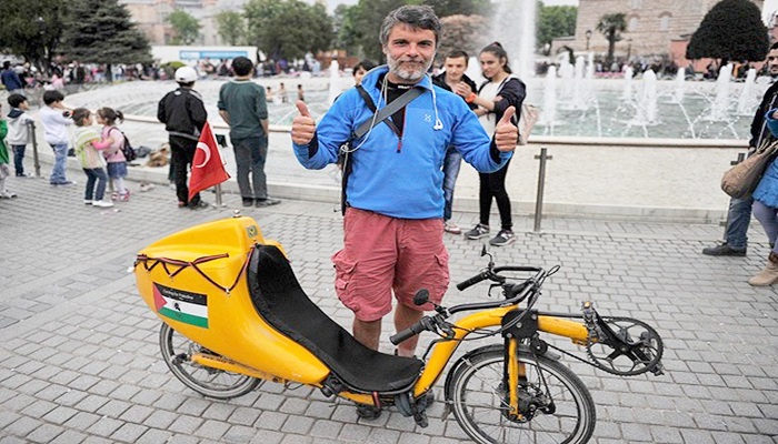 Filistin halkı için pedal çeviriyor