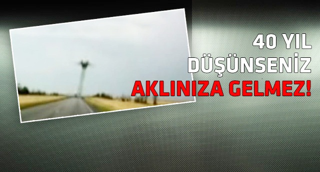 Araç ile savaş uçağının kafa kafaya geldiği an