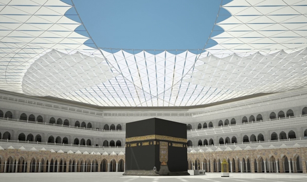 Kabe'ye gölgelik ve şemsiye sistemi geliyor
