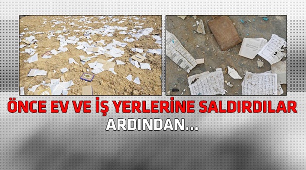 Camiyi ateşe verip Kur'an-ı Kerimleri parçaladılar!