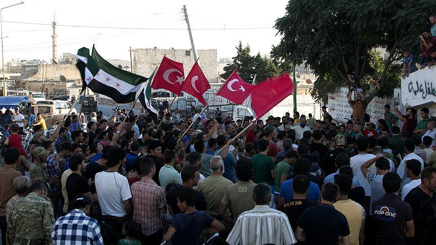 İdlib'de Türkiye'ye destek gösterisi