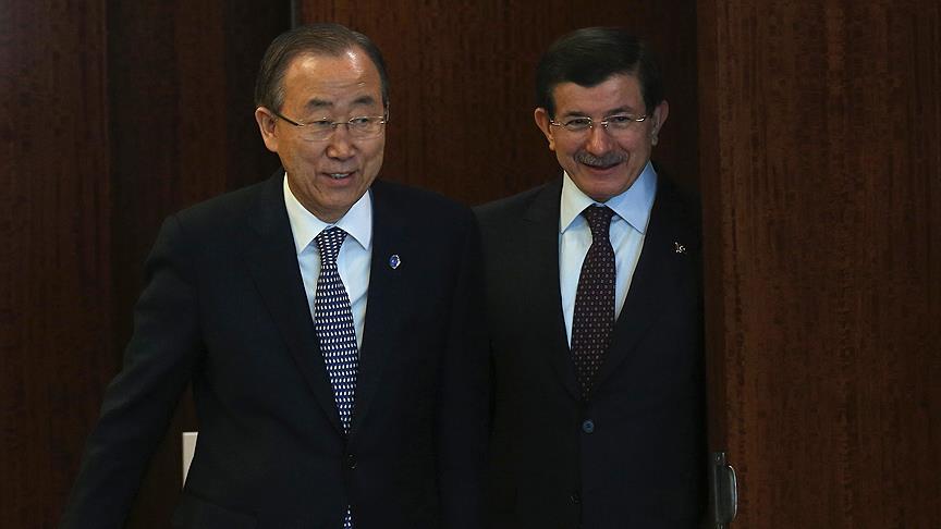 Davutoğlu BM Genel Sekreteri Ban'ın verdiği kahvaltıya katıldı