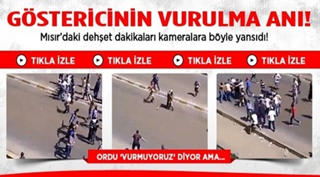 Mısır'da göstericinin vurulma anı!