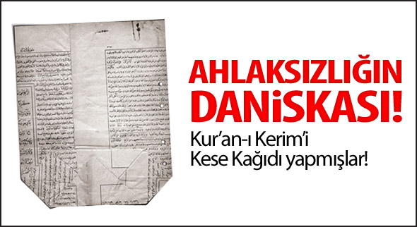 Kur'an sayfasından kese kağıdı