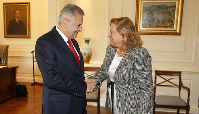 Başbakan Yıldırım, Güler Sabancı'yı kabul etti