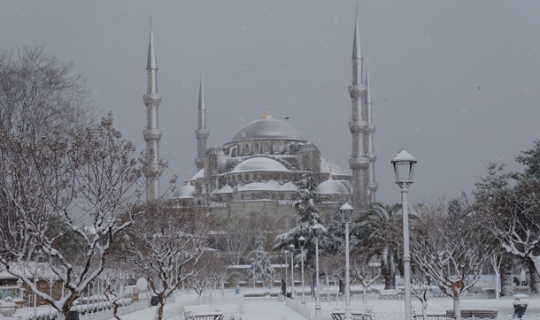 Sultanahmet'ten kar manzaraları