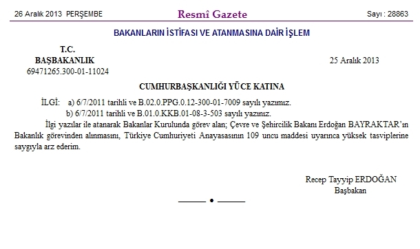 'Başbakan da istifa etmelidir' diyen Bayraktar görevden alındı