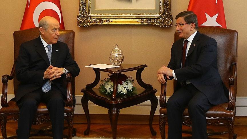 Davutoğlu ile Bahçeli'nin görüşmesi sona erdi