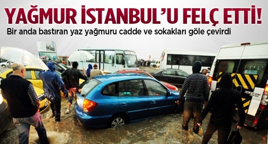Yaz yağmuru sokakları göle çevirdi