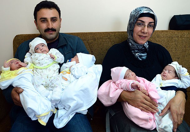Bir çocuk daha isterken beşizleri oldu