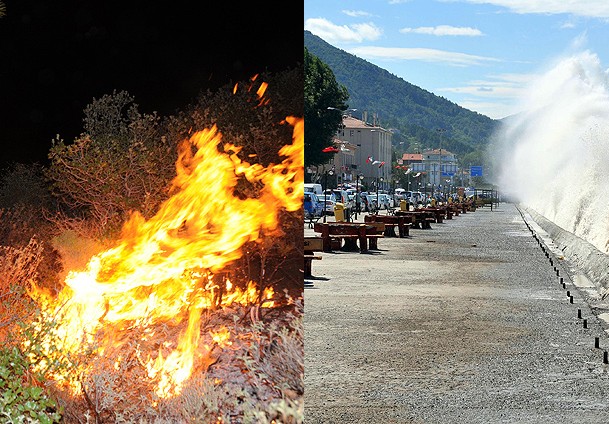 Bir yanda fırtına bir yanda yangın
