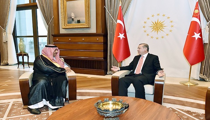 Cumhurbaşkanı Erdoğan Prens Naif'i kabul etti