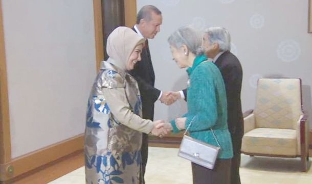 Japonya İmparatoru, Erdoğan'ı kabul etti