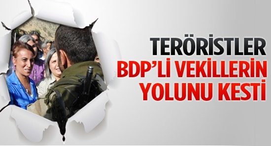 Teröristler BDP'li vekillerin yolunu kesti