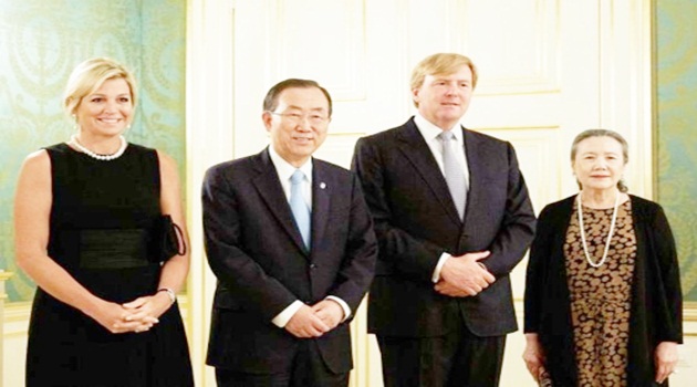 Hollanda Kralı, Ban Ki-moon'u sarayında ağırladı