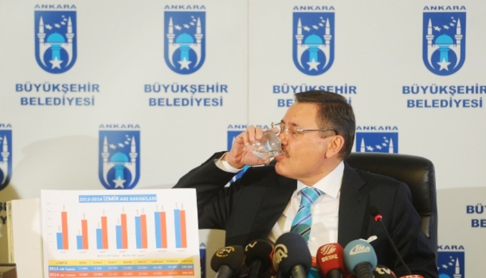 Canlı yayında şebeke suyunu içti