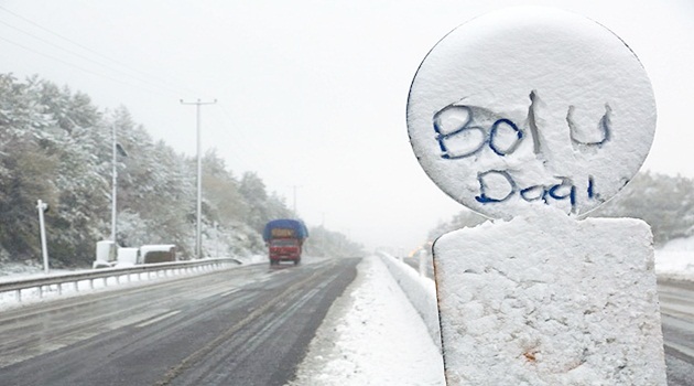 Bolu Dağı'nda kar yağışı başladı