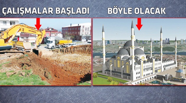 Çamlıca'ya cami için ilk kazma vuruldu