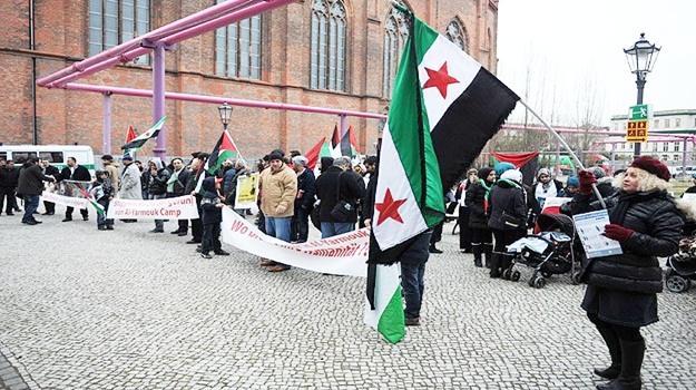 Yermuk'taki mülteciler için dayanışma gösterisi