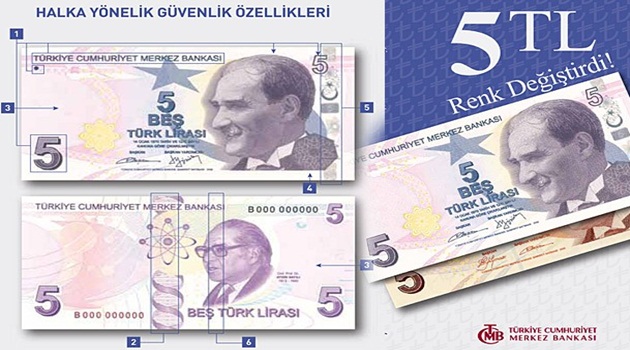 "5 lira"lar değişti