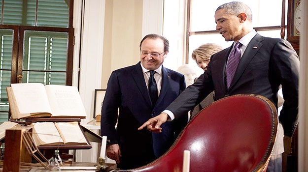 Obama ve Hollande Monticello malikanesini gezdi
