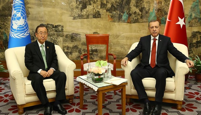 Cumhurbaşkanı Erdoğan-Ban Fırat Kalkanı operasyonunu görüştü