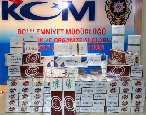 Bolu'da 15 bin paket kaçak sigara ele geçirildi