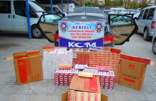 Denizli'de 10 bin paket kaçak sigara ele geçirildi