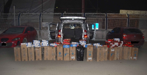 Elbistan'da 11 bin paket gümrük kaçağı sigara yakalandı