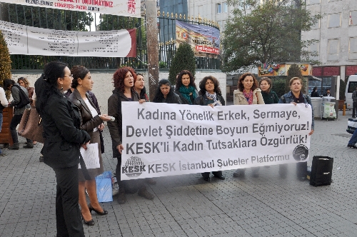 Kadına yönelik şiddete dikkat çekmek için eylem yaptılar