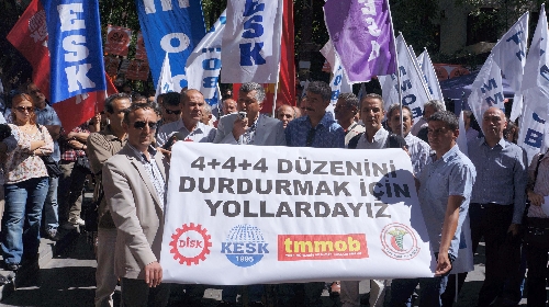 KESK, DİSK, TMMOB ve TTB, '4+4+4'ü protesto için alana iniyor