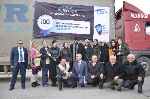 Kimse Yok Mu'nun 100'ncü TIR'ını Suriye'ye sanatçılar uğurladı