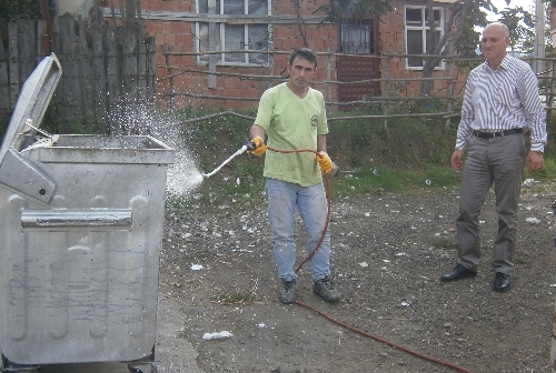 Kurban Bayramı'nın ardından Canik'te sokaklar dezenfekte edildi