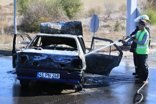 LPG'li araç alev alev yandı