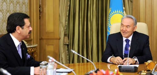 Nazarbayev, TOBB Başkanı Hisarcıklıoğlu'nu kabul etti