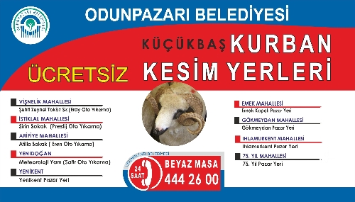 Odunpazarı'nda kurban kesim yerleri belirlendi, hizmetler ücretsiz yapılacak