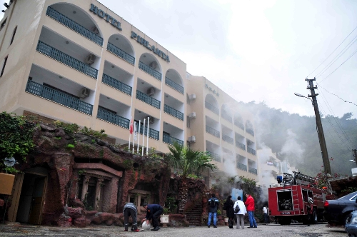 Otel saunasında yangın
