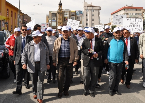 'Sağlığını masiyosan mahana bulma yörü' sloganıyla yürüdüler