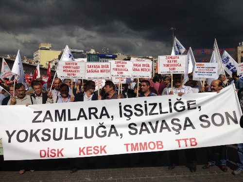Taksim'de zam protestosu