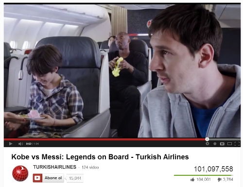 THY'nin Messi ve Bryant reklamı rekor kırdı