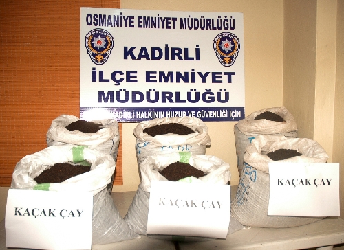 Vali kaçak çaya tepki gösterdi, polis Kadirli'de operasyon yaptı
