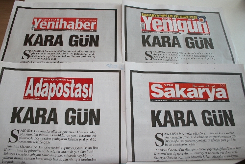 Yerel gazetelerden saldırıya 'kara gün' manşetli tepki