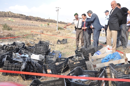 Yerleşim yerlerinden toplanan el bombaları basına gösterildi