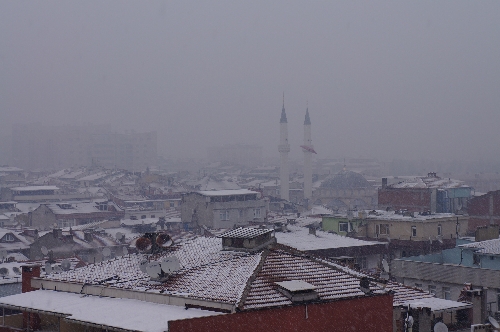 Zeytinburnu'ndan kar manzaraları